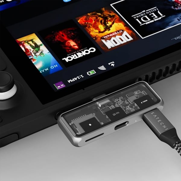 Satechi Mobile XR -USB-C-hub med microSD-läsare, stjärngrå