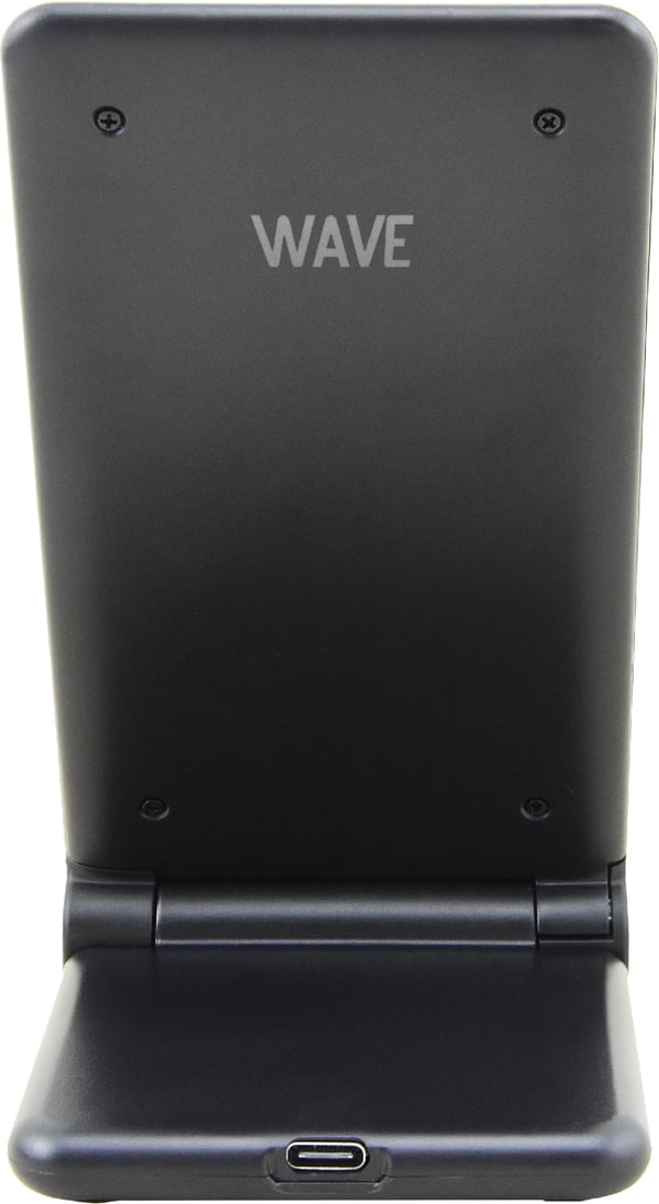 Wave Qibordholder med trådløs opladning på 15W, sort.