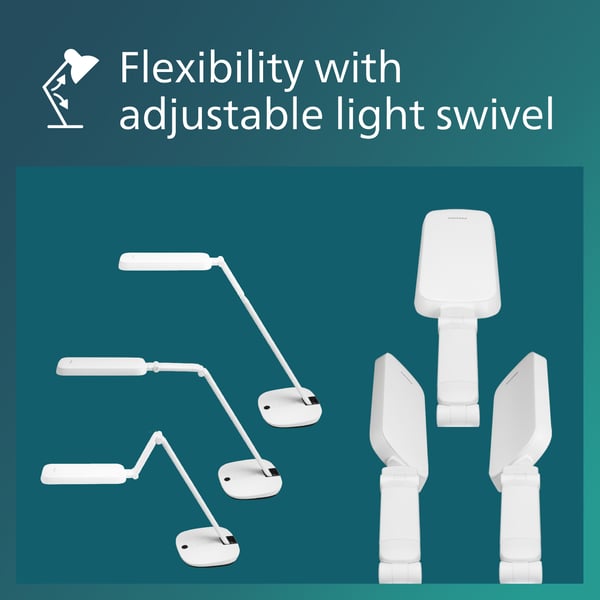 Philips RobotPlus DSK601 -skrivbordslampa, vit