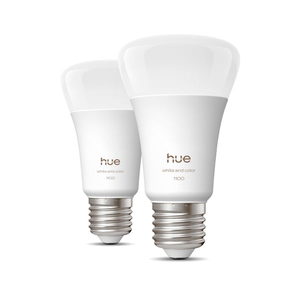 Philips Hue LED-smartlampa, White and color ambiance, E27, 1100 lm, 2-pack