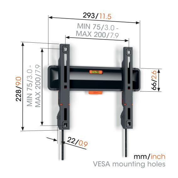 Vogel's TVM 3205 fast väggfäste för TV, svart