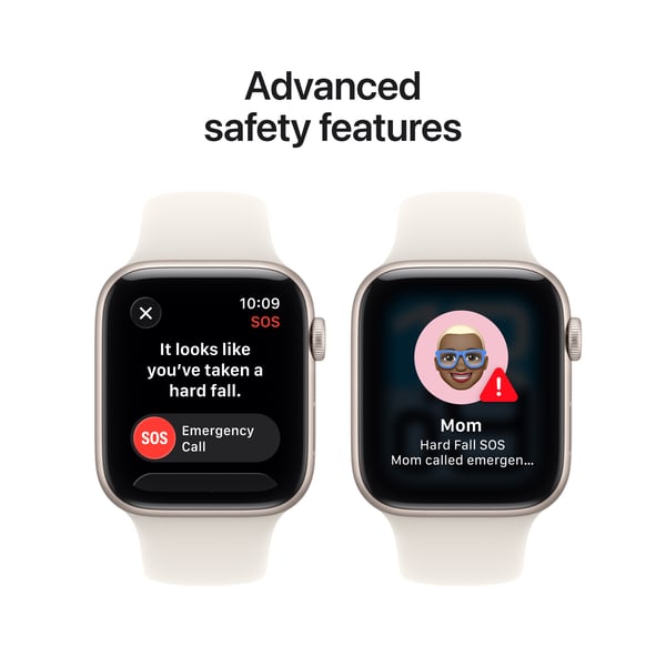 Apple Watch SE 3 (GPS) 44 mm stjärnvit aluminiumburk och stjärnvit sportarmband, S/M