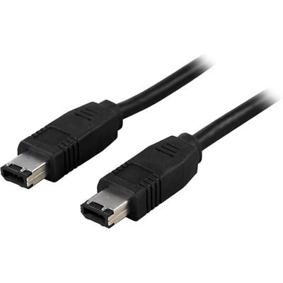 InLine firewire kabel 6-PIN han - 6-PIN han, 4.5 m, sort