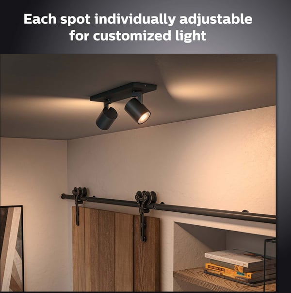 Philips Hue Runner vit ambiance -smart spotlights, 2-delad, svart, BT, 2 x 4,2 W
