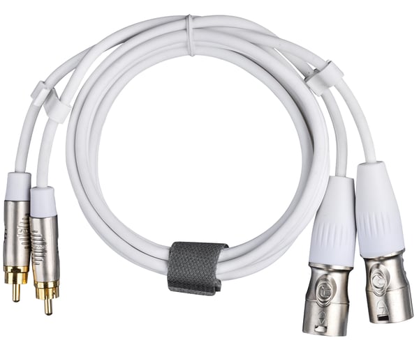 Fuj:tech 2 x RCA hane – 2 x XLR hane ljudkabel, 3 m, vit