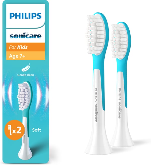 Philips Sonicare För Barn ersättningsborstar för barn 7+ år, 2 st, HX6042/90