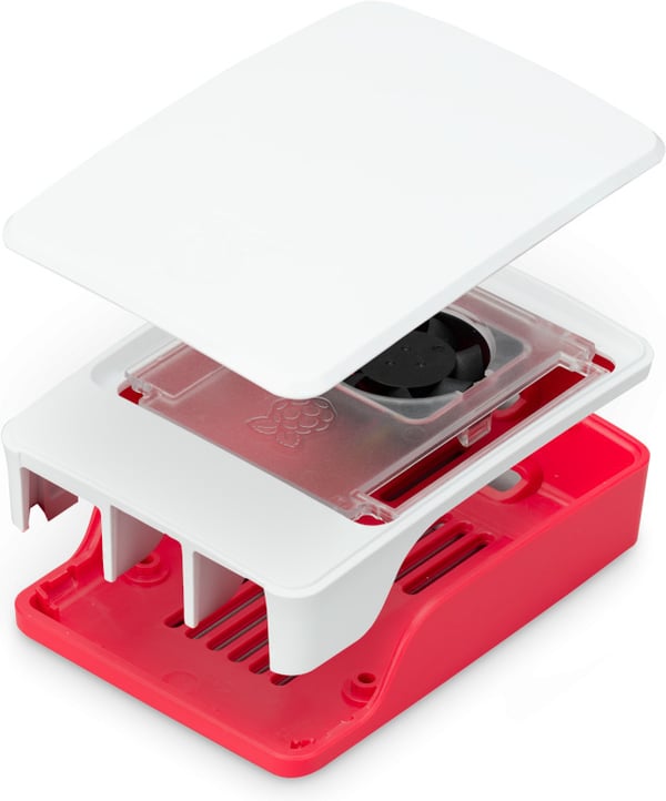 Raspberry Pi-fodral för Pi 5, röd/vit