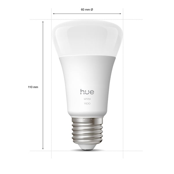 Philips Hue LED-smartlampa, Vit, E27, 1100 lm