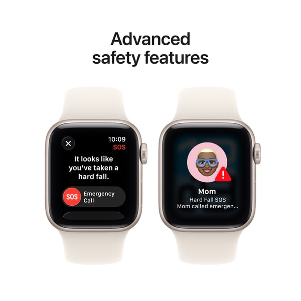Apple Watch SE 3 (GPS) 40 mm stjärnvit aluminiumhus och stjärnvit sportarmband, M/L