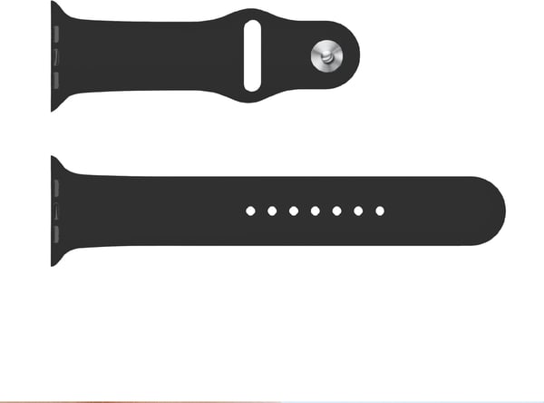Wave silikonarmband, Apple Watch 42 mm / 44 mm / 45 mm, svart