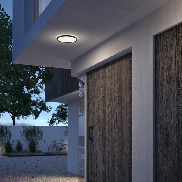 Philips SuperSlim -takplafond för utomhusbruk, SceneSwitch, svart, IP54, 4000K