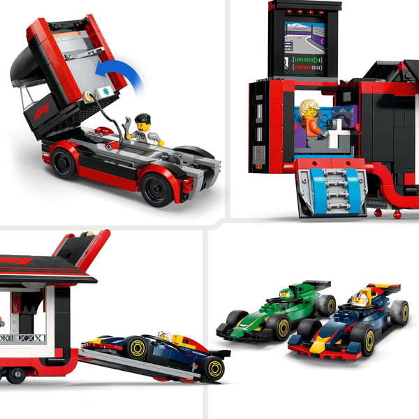 LEGO City 60445 – F1-lastbil og F1-biler RB20 og AMR24