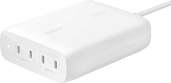 Belkin BoostCharge Pro 4-Port USB-C GaN 200 W netadapter, sort