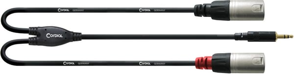 Cordial -Y-kabel, 3,5mm - 2 x XLR, 3 m