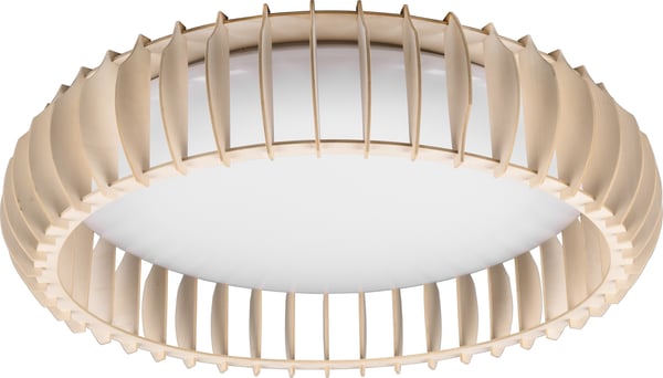 Trio Reality Monte -LED-taklampa, 60 cm, 4400 lm, träfärg