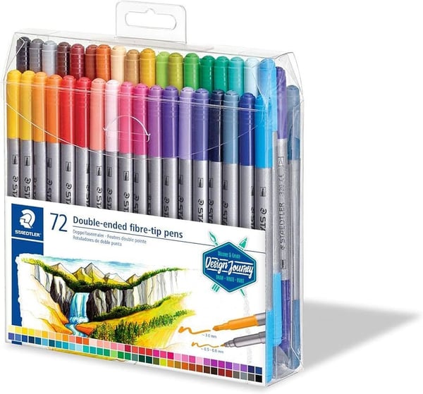 Staedtler 2-spetsig pennvässare - filt/tuschpenna 72 färger