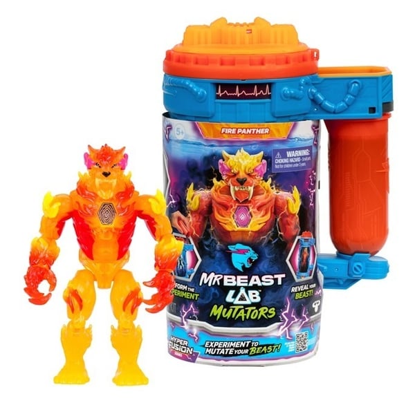 MrBeast Lab Mutator actionfigur, Eldpanter