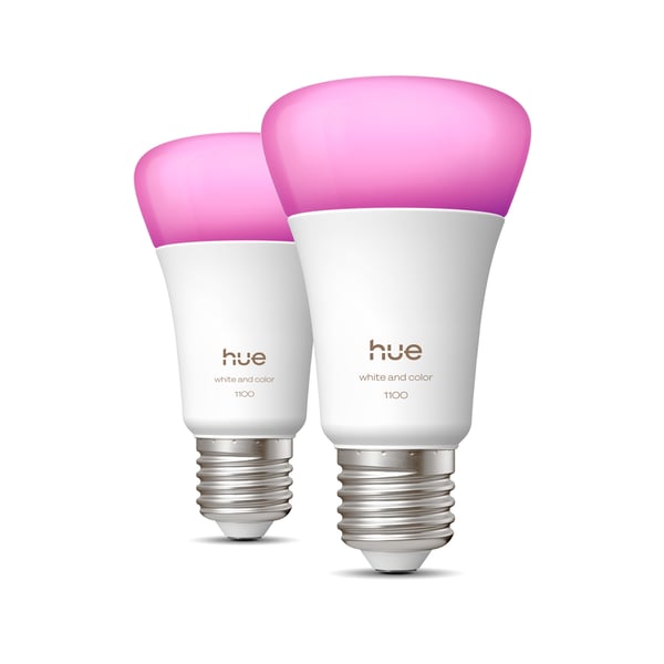 Philips Hue LED-smartlampa, White and color ambiance, E27, 1100 lm, 2-pack