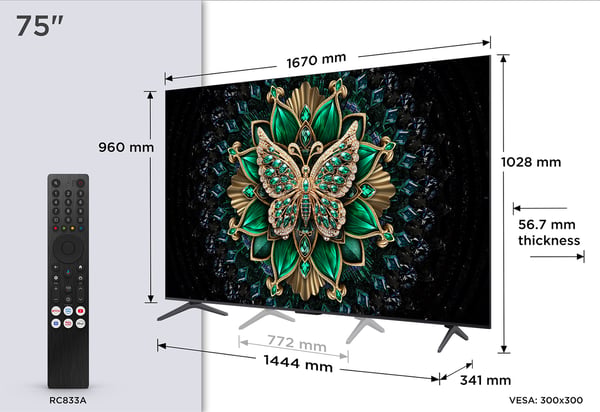 TCL 75" C6K – 4K QD Mini-LED Google TV