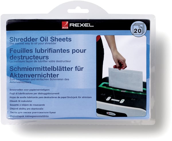 Rexel - papperskrossoljeark, 20 st