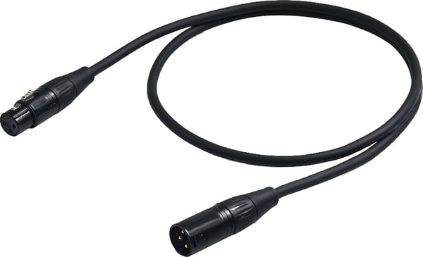 PROEL mikrofonkabel, 0,5m, svart