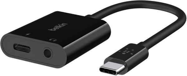 Belkin RockStar 3,5 mm ljud + USB-C laddning - ljudadapter