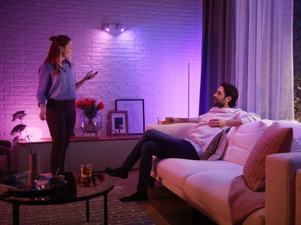 Philips Hue -LED-smartlampa, BT, Vit och färg ambiance, GU10, 4,2 W, 3-pack