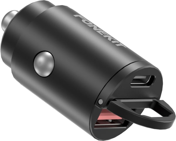 FoneKit Travel PD 30W, USB-A + USB-C biladapter