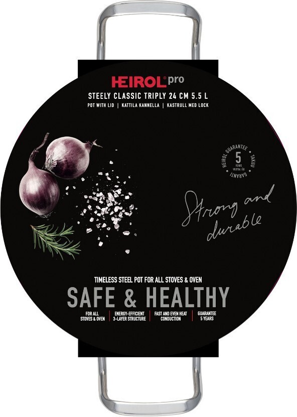 Heirol Steely Classic Triply-kastrull, 24 cm / 5,5 L