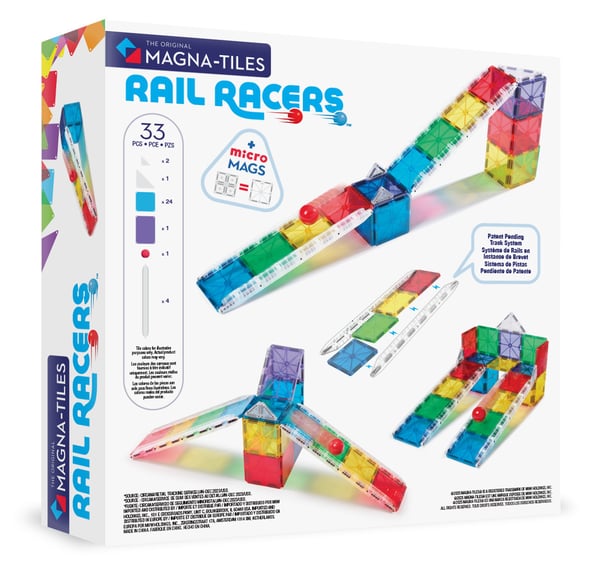 MAGNA-TILES® Rail Racer Liten magnetisk kulbana, 33 delar
