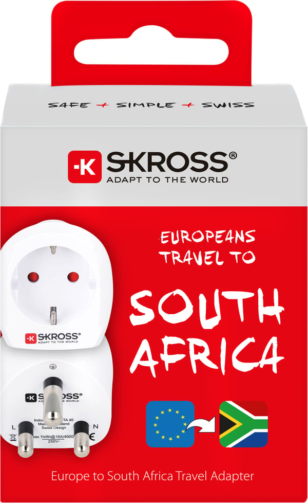 SKROSS rejseadapter, EUR - Sydafrika, jordforbundet