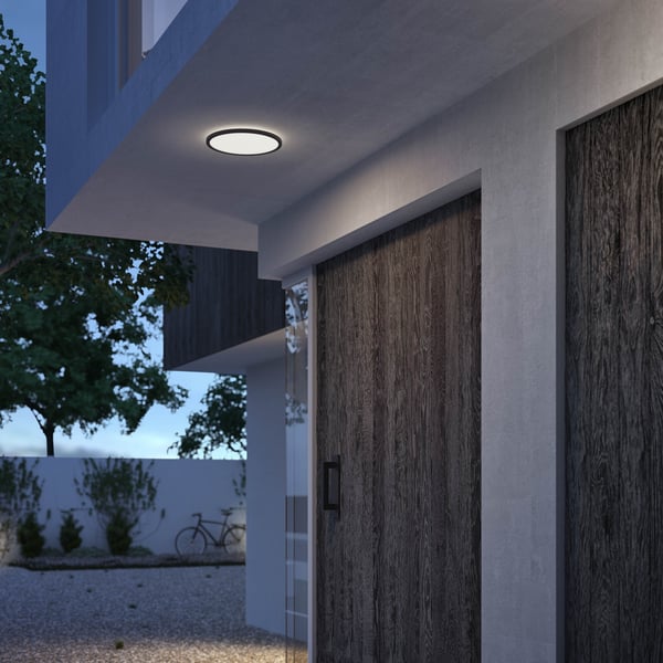 Philips SuperSlim -takplafond för utomhusbruk, SceneSwitch, svart, IP54, 4000K