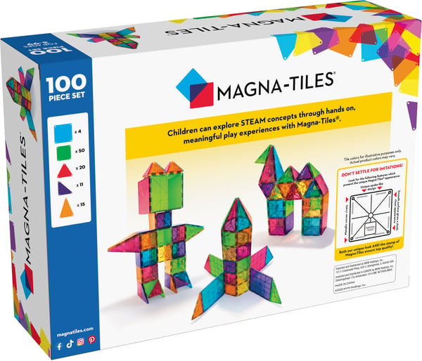 MAGNA-TILES Klara Färger - magnetbyggsats, 100 delar