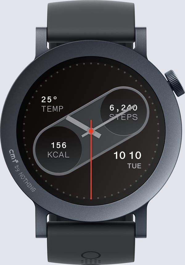 CMF by Nothing Watch Pro 2 -smartklocka, mörkgrå silikonarmband