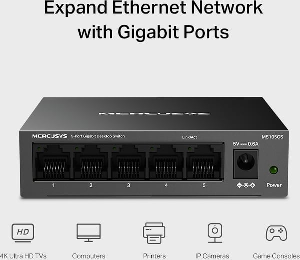 Mercusys MS105GS - 5-portars switch