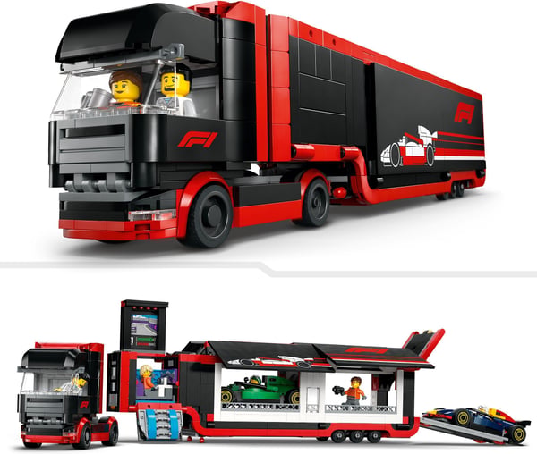 LEGO City 60445 – F1-lastbil og F1-biler RB20 og AMR24