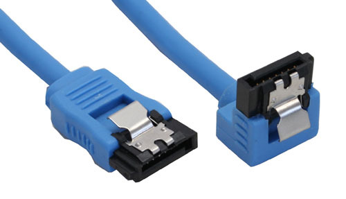 InLine rundad SATA-kabel med L-kontakt, 0,15m