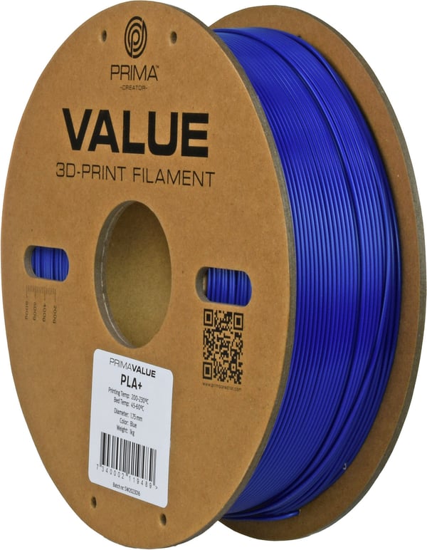 PrimaValue PLA+ filament för 3D-skrivare, 1.75 mm, blå