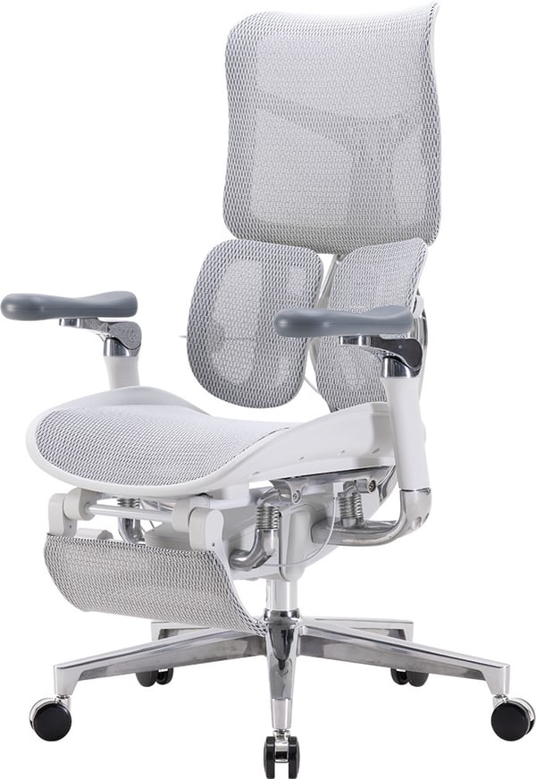 Sihoo Doro S300 - ergonomisk kontorsstol med fotstöd, vit