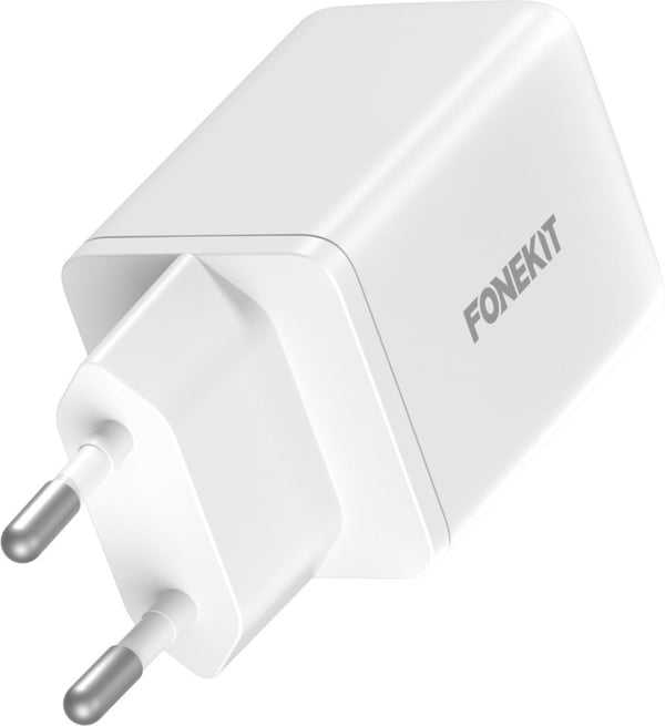 FoneKit GaN PD 45W nätadapter, USB-C, vit