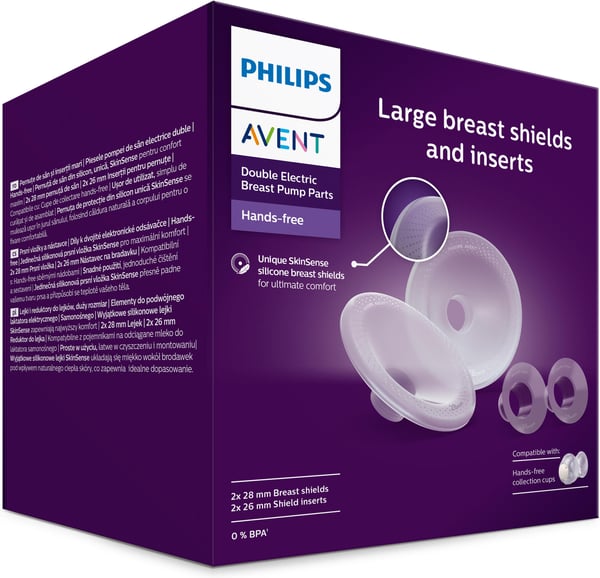 Philips Avent SCF552/11 Handsfree bröstvårtskydd + insatser för bröstvårtskydd för stora bröst