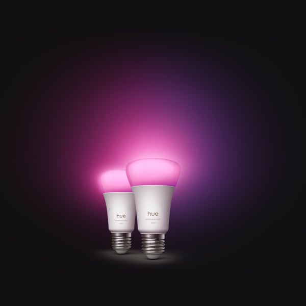 Philips Hue LED-smartlampa, White and color ambiance, E27, 1100 lm, 2-pack
