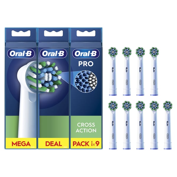 Oral-B Pro Cross Action -erstatningsborstar, 9 st