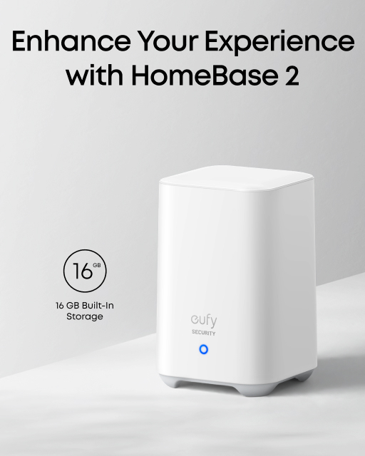 Anker eufyCam E40 övervakningskamerasystem, 2 kameror + HomeBase 2 hub