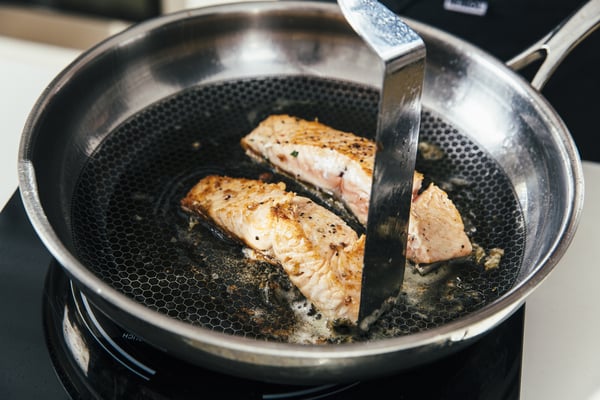 Heirol Pro Steelsafe -stegepande, rustfrit stål + non-stick belægning, 24 cm