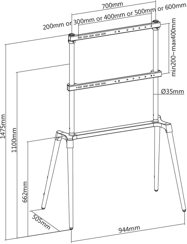 Mozi Art Series FS-5 - golvstativ för 55-75" TV-apparater