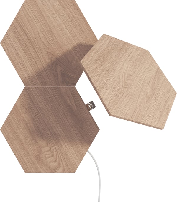Nanoleaf Elements Trähexagoner - utökningspaket, 3 paneler