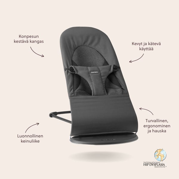 BabyBjörn Bouncer Balance Soft Woven -stol, jersey mørkegrå