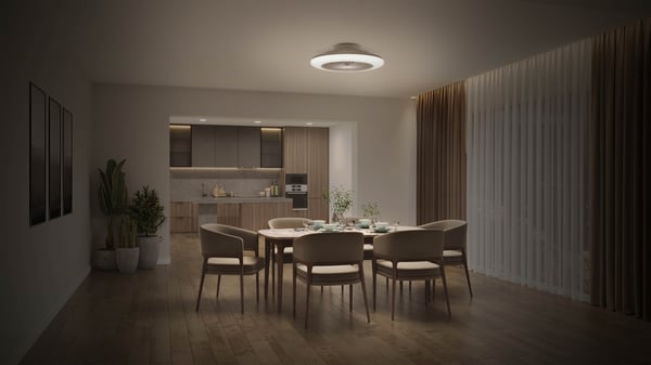 Philips Amigo Flat Fan Ceiling IR RD 25W+60W -ventilatorlampe, hvid