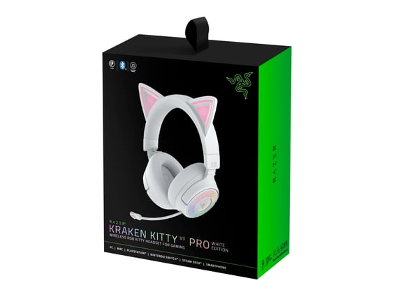 Razer Kraken Kitty V3 Pro spelhörlurar, vit